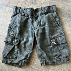 Levis Kids Green Camo Cargo Shorts Adjustable Waist Size 6 Regular